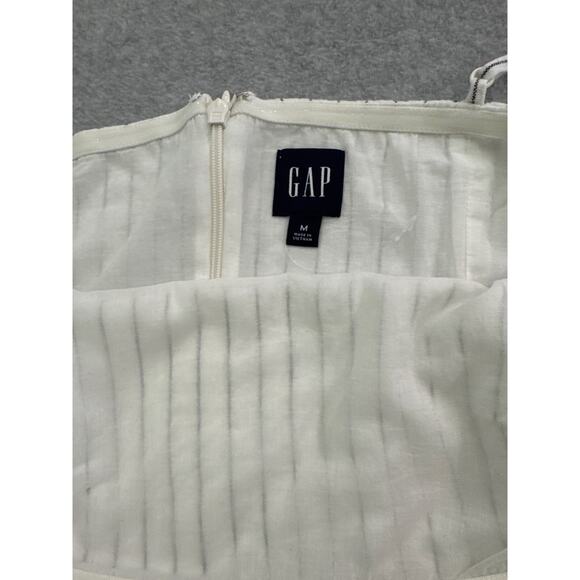 Gap Pinstripe Spaghetti Strap Soft Linen Blend Dress - Size Medium - Picture 5 of 6